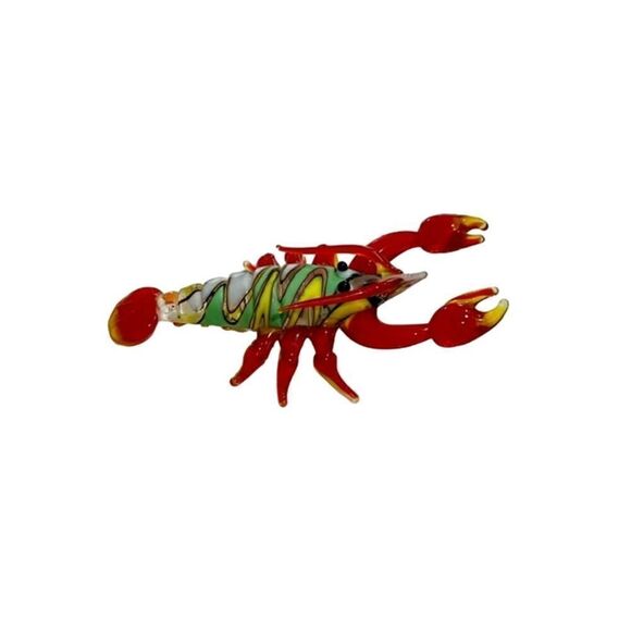 Stained Glass Blown Lobster Red Multicolor 3.75" - Picture 3 of 6